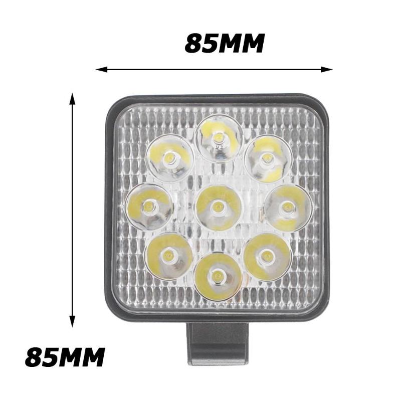 42W Round/27W Square LED Work Light Offroad Spot Beam Driving Front Fog Reversing Lighting for Truck SUV ATV Tractor: 2Pcs 27W