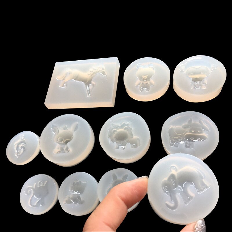 1pcs UV Resin Jewelry Liquid Silicone Mold Bear/Lion/Cow Animals Resin Charms Molds For DIY Intersperse Decorate Making Jewelry