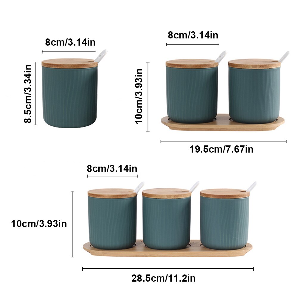Ceramic Spice Rack Salt Shaker And Pepper Shaker Oil Bottle Set Kitchen Household Supplies For Spices Storage Jar With Cover