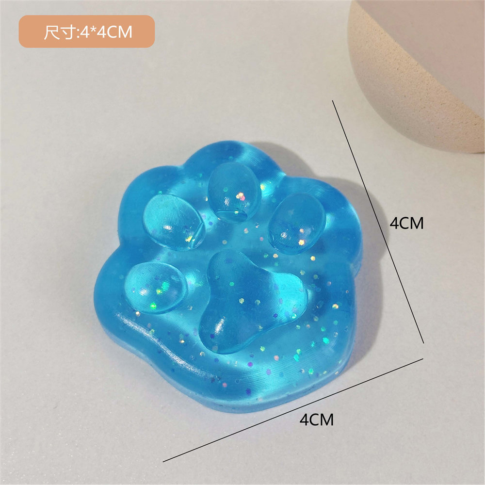 Fidget Toy Mini Squishy Toys Mochi Ice Block Stress Ball Toy Kawaii Transparent Cube cat paw fish Stress Relief Squeeze Toy: Red
