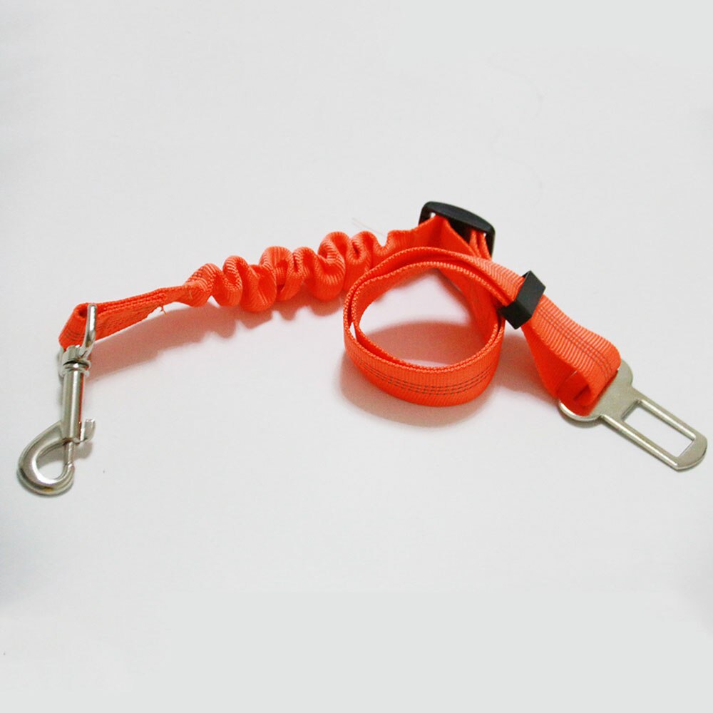 Verbeterde Hond Autogordel Verstelbare Veiligheidsgordels Elastische &amp; Reflecterende Voertuig Nylon Seat Belt Voor Small Medium Large hond: Orange