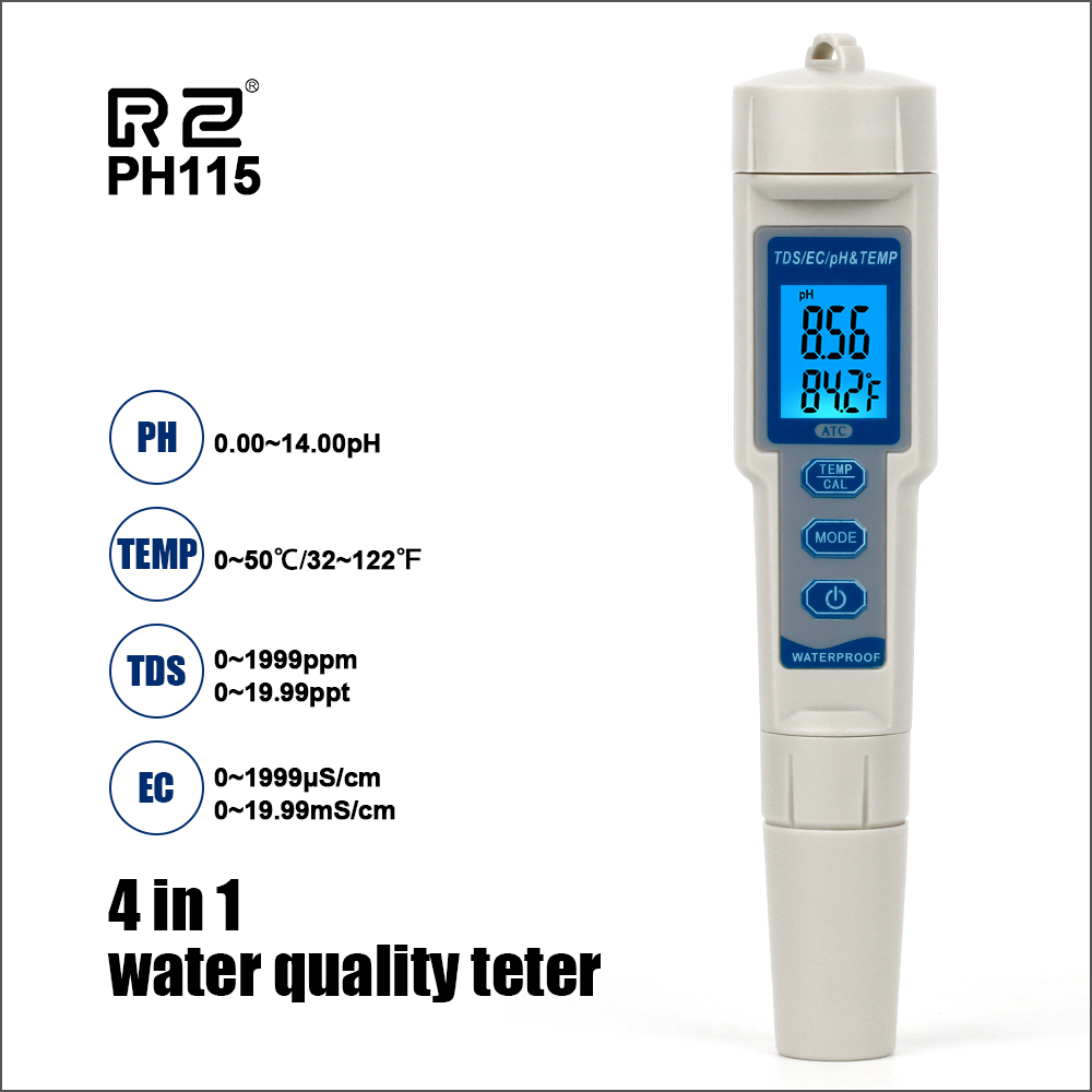 Rz Ph/Ec/Tds Meter Met Temperatuur Meter Professio... – Grandado