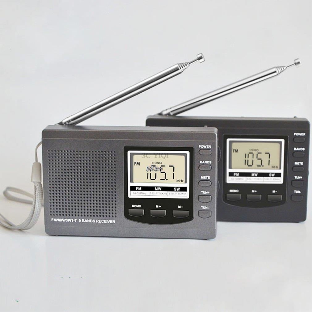Digital Display Portable Radio FM AM Shortwave Radio Muti-band Stereo Sound Effect Radio Test Sports Radio