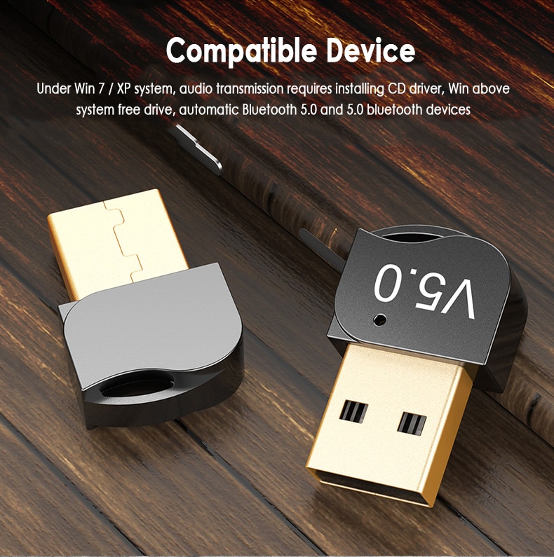 Kablosuz USB Bluetooth adaptörü 5.0 Bluetooth Dongle müzik ses alıcı Adaptador Bluetooth verici bilgisayar PC Laptop için