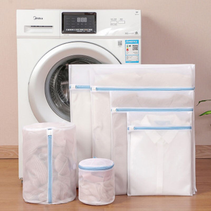 Mesh Laundry Bags Fresh Blue Zippers Protecting Clothes Home Laundry Dirty Clothes Bra Underwear Washing Machine Bag