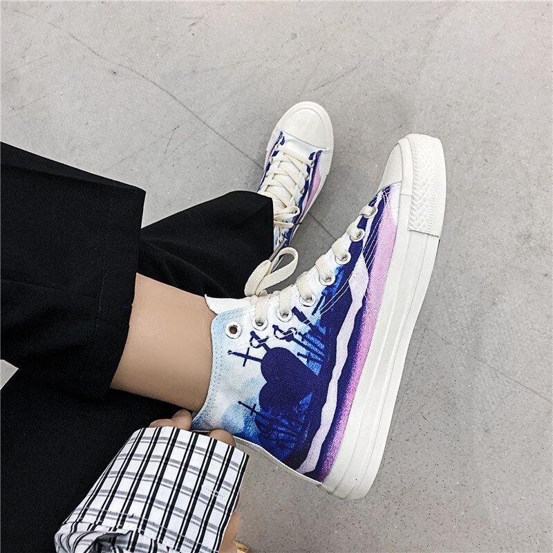 Frühling Neue Farbverlauf Camouflage Student-top Leinwand Schuhe Paar Casual Wilden Schuhe männer Flut Schuhe
