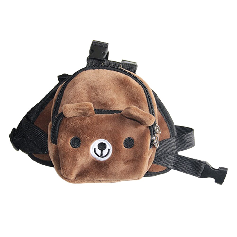 Dog Self Backpack Dourable Cartoon Pet Dog Canvas Backpack Cat Cute Multifunction School Bag Puppy Travel Carrier Bag: Dark Brown