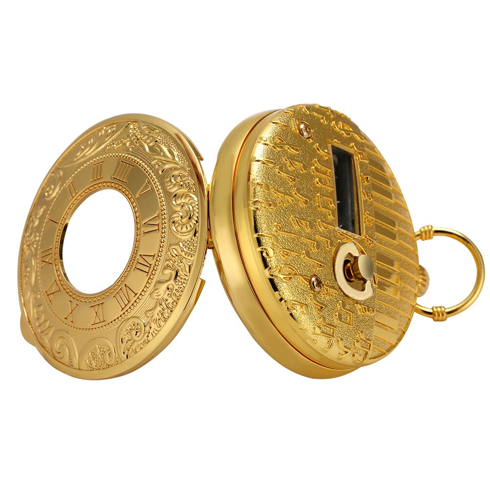 Schloss Ich bin Himmel Musical Quarz Taschenuhr Luxus Gold Hohl Steampunk retro Römischen Ziffern Anhänger Uhr fob Kette Neue