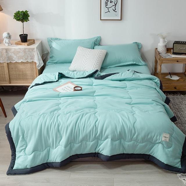 Summer Quilts Bedding Throws Blue Blanket Cartoon Comforter Bed Cover Quilting Home Textiles Suitable for Adults Kids: 05.Green / 180x200cm
