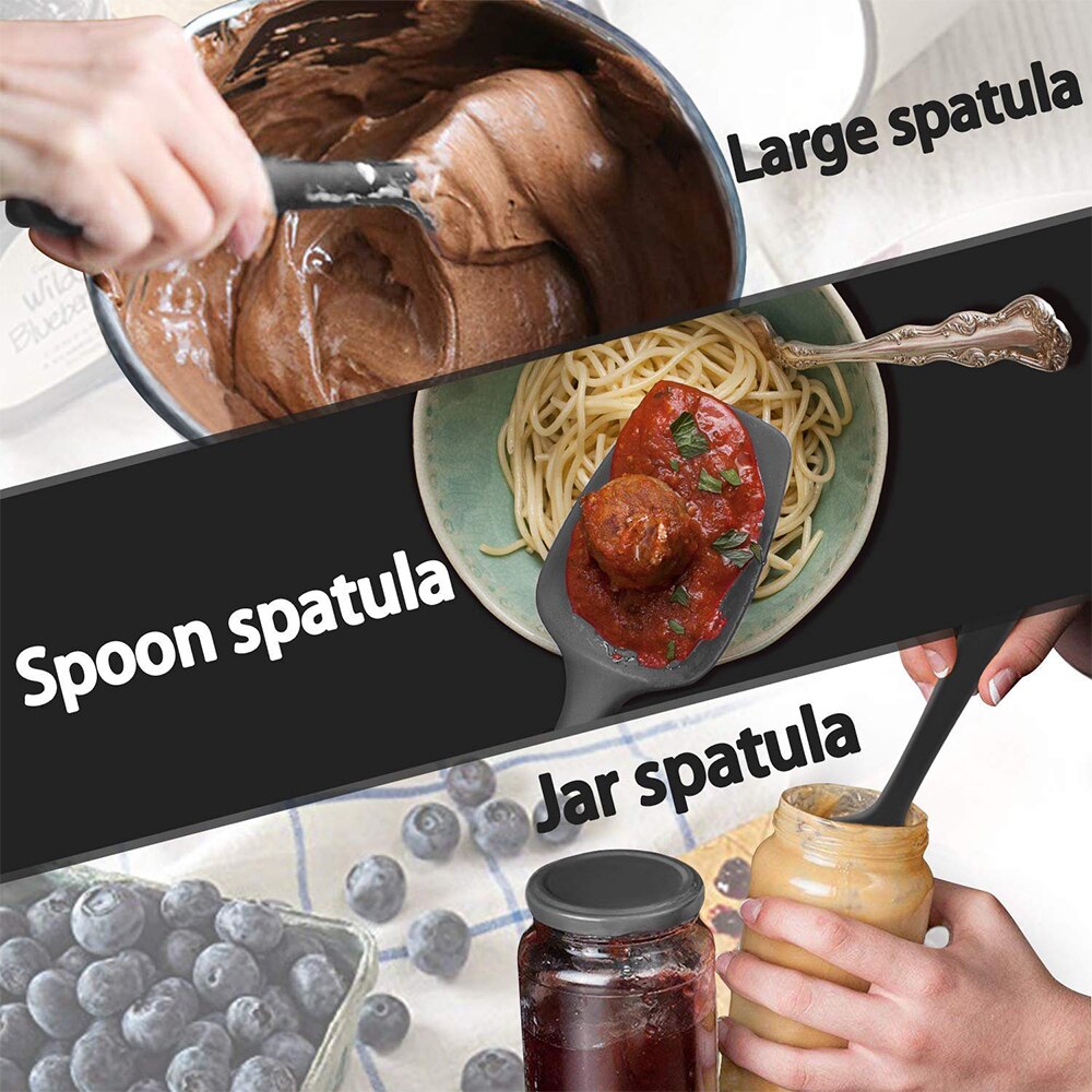 4 adet silikon pasta Spatula seti yapışmaz kauçuk Spatula seti isıya dayanıklı Spatula mutfak eşyaları seti pişirme aksesuarları