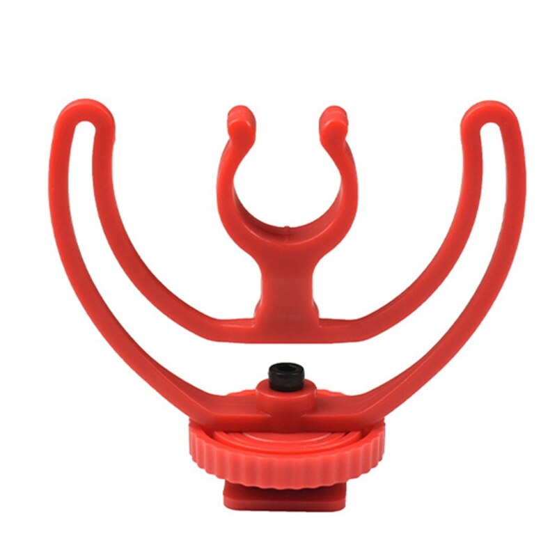 Camera Shoe Shock Mount with Rycote Lyre Bracket for Rode VideoMicro VideoMic Me Microphone: Red