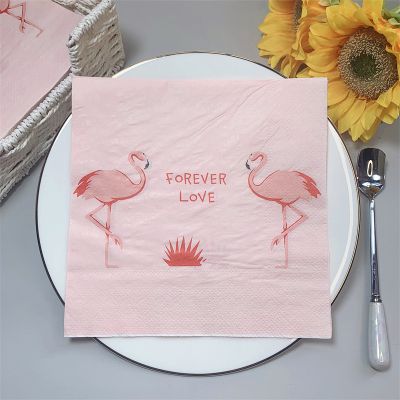 20 Stks/pak Flamingo Tafel Decoupage Papier Servetten Zomer Servet Papieren Tissue Voor Wedding Party Supplies: E
