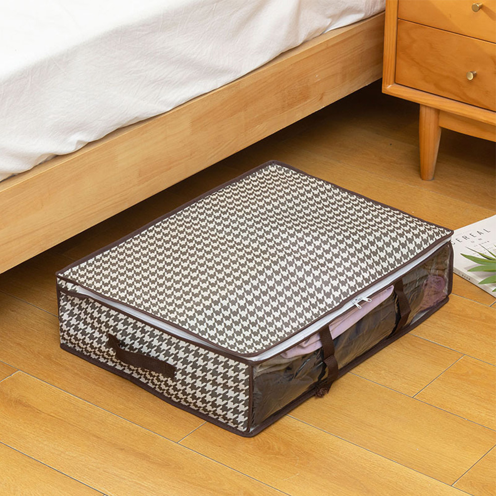 40L Underbed Storage Bag Foldable Quilt Clothes Storage Bag Large Capacity Dustproof Toys Bags Moisture Dust Proof Organizer