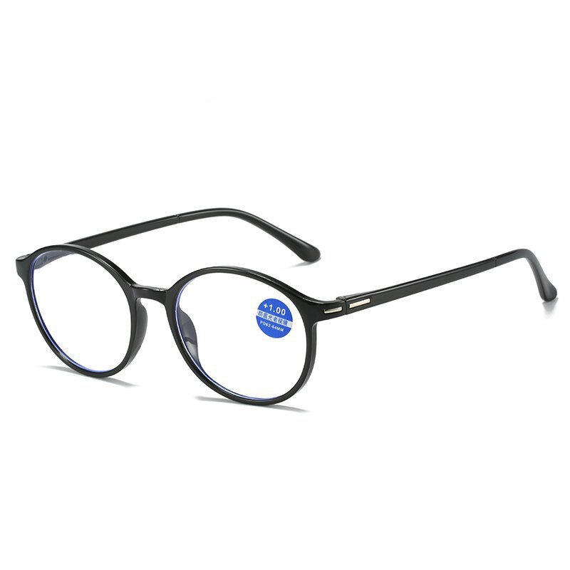 Reading Glasses Men Women Vintage Anti Blue Light Presbyopic Eyeglasses Round Full Frame Eyewear +1.0+1.5+2.0+2.5 +4.0: black / +350