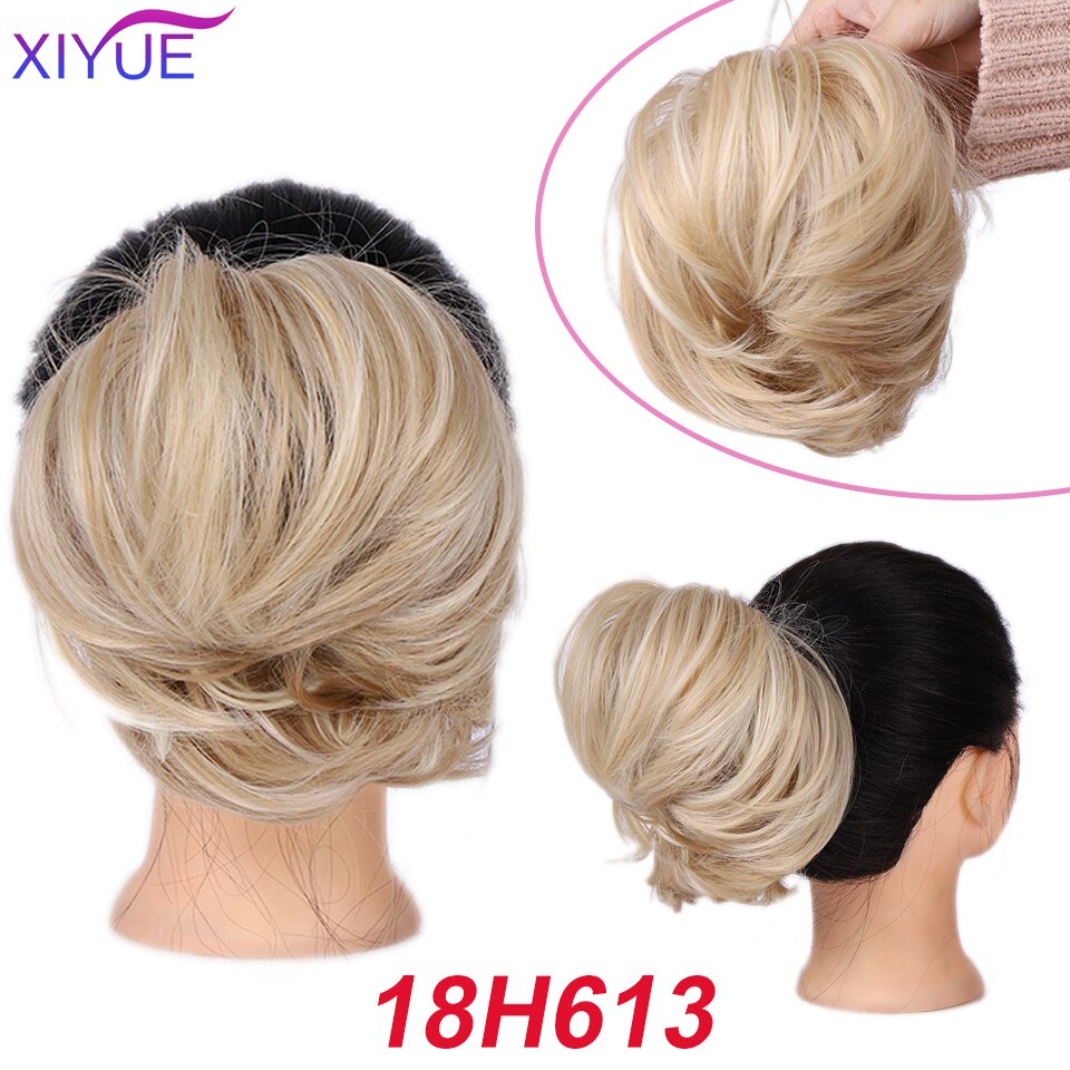 Women's Curly Chignon With Elastic Rubber Band Synthetic Scrunchie Wrap Hair Messy Bun Hairpieces On Messy Bun Ponytails: Q20-18H613