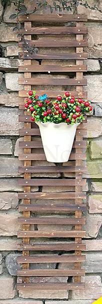 Self-contained Living Room Wall Hanging Wood Balcony Solid Wood Multi-layer Wrought Iron Green Plant Plant Climbing Vine Pot Rac: 30x120c m