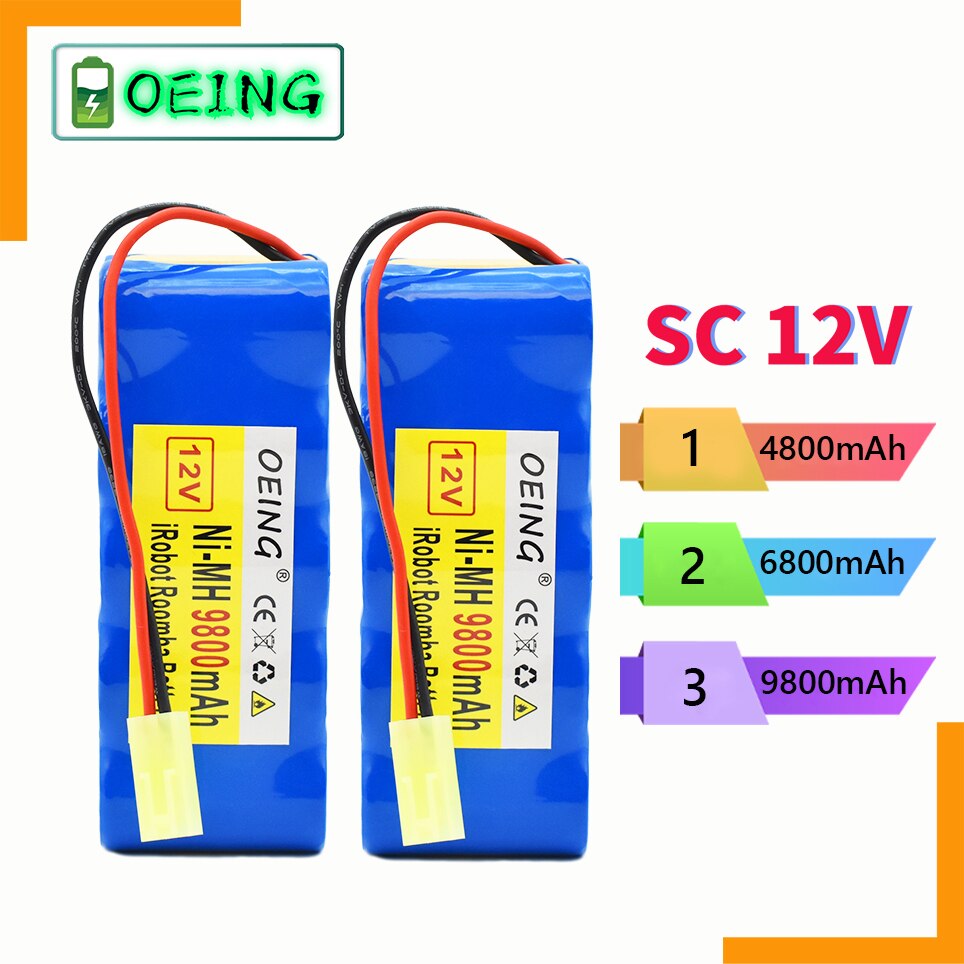 Batería de mAh SC para Rowenta, paquete de 12V, RH5488, RH846301, RH846901, aspiradora de RS-Rh5205, barredora de robótica, 9800
