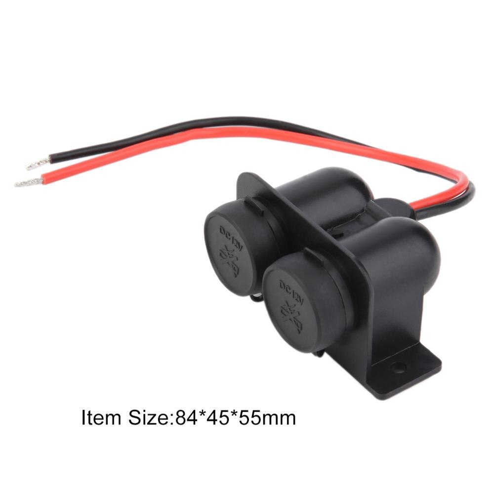 12V Vehicles Charger Auto Accessory Double Ports Waterproof Motorcycle Car Cigarette Lighter Power Socket