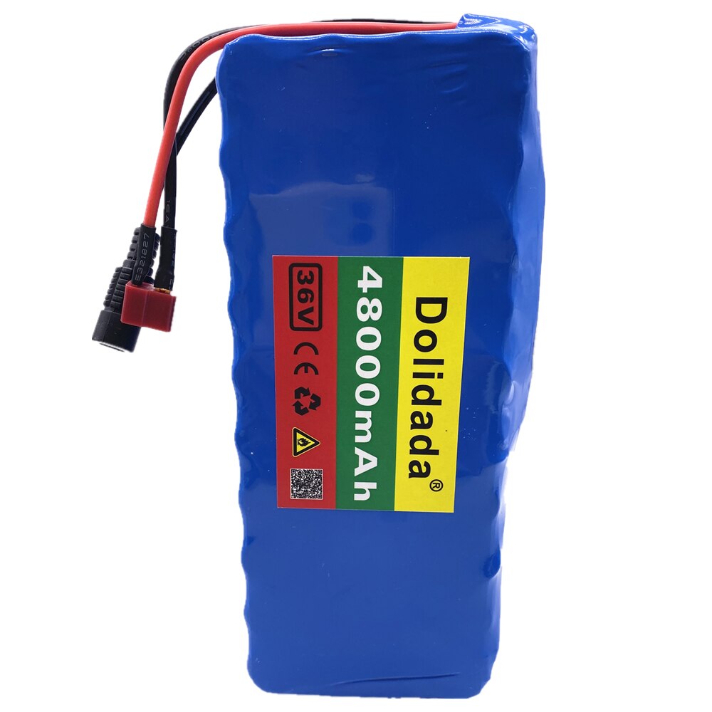 Dolidada 36V battery 10S4P 48Ah battery pack 500W high power battery 36V 48000mAh Ebike electric bicycle BMS