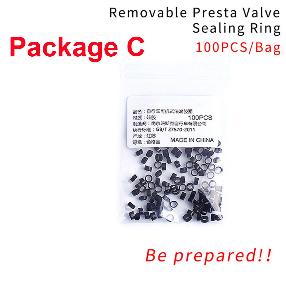 Extensor de válvula Presta para bicicleta, tubos interiores de válvula de accesorio de extensión, 45mm, 80mm, integrada con llave: Sealing Ring