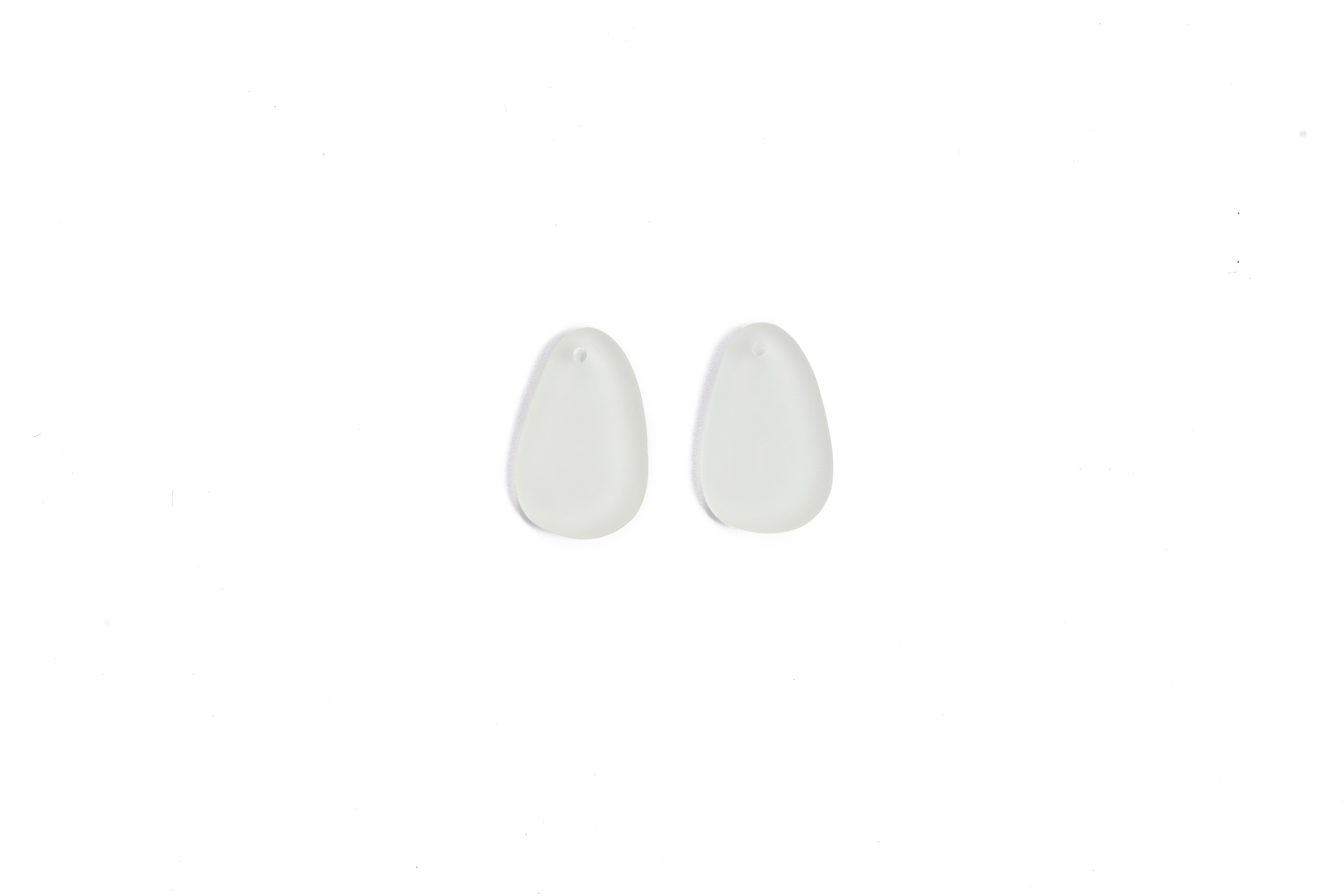 8 Seizoenen Mode Hars Zee Glas Bedels Kleurrijke Frosted Diy Sieraden 26 Mm X 15 Mm (1 "X 5/8") - 24 Mm X 15 Mm (1 "X 5/8"), 5 Stuks: White