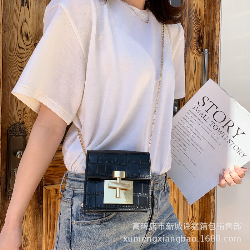 Mini bag female Korean version of the wild texture messenger bag stone pattern small square bag