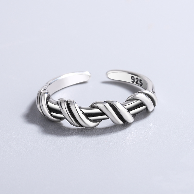 Anelli regolabili con avvolgimento in argento sterling 925 per il commercio all'ingrosso di gioielli di lusso da sposa da donna