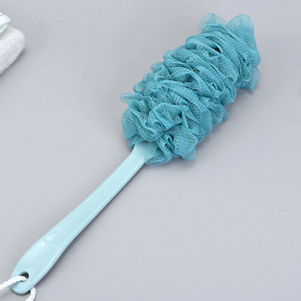 1pc Long Handle Bath Brush Back Bath Shower Scrubber Body Soft Mesh Scrub Puff Clean Oneself Bath Back Brush Sponge