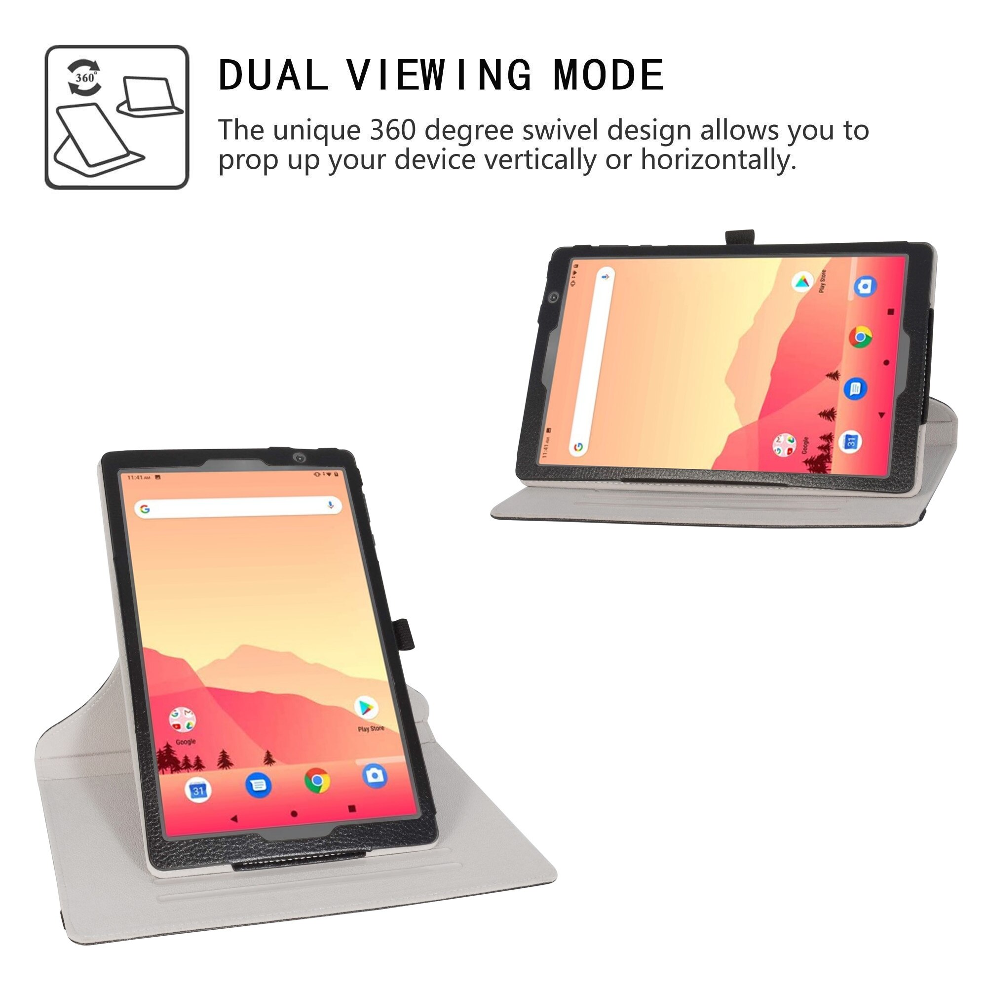 For 10.1" Vankyo MatrixPad S20 Case,360 Degree Rotary Rotating PU Leather For Vankyo MatrixPad S20 /Yuntab D107 Tablet