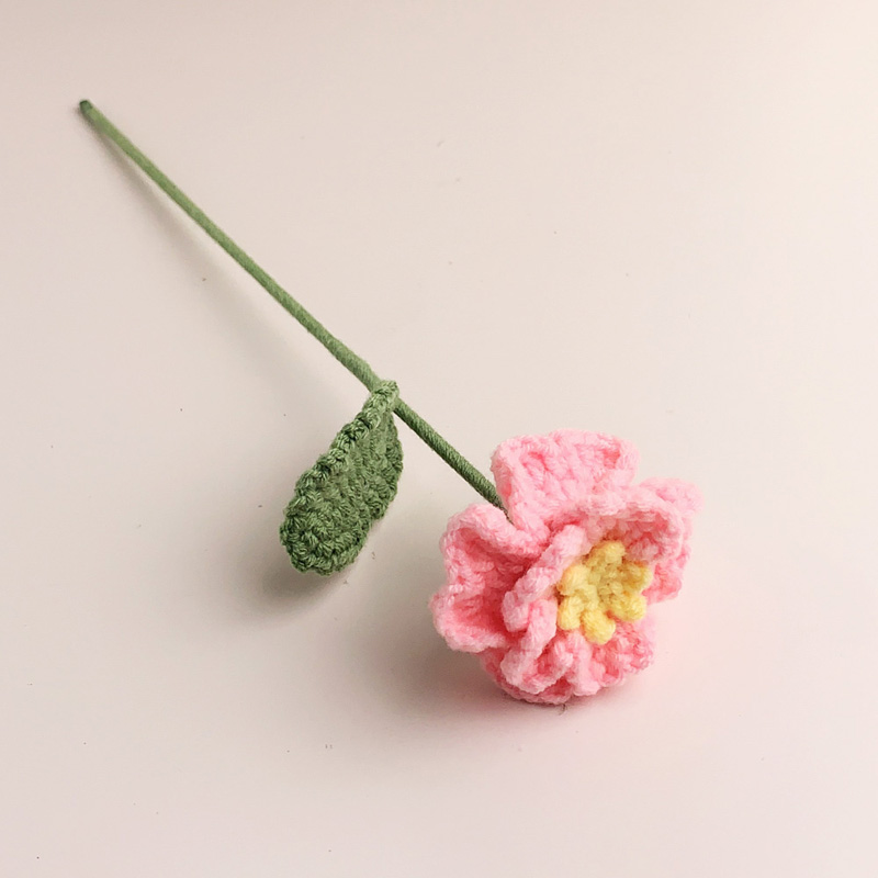 Ramo de Flores de ganchillo , Flores tejidas a mano, Flores Tejidas A Crochet, decoración del hogar para boda, flor Artificial: Borgoña