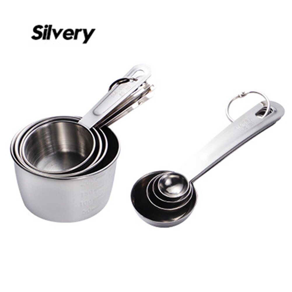 Full Stainless Steel Measuring Cup Spoon Kitchen Baking Cooking Tool Set US Standard Notation Kitchen Tools