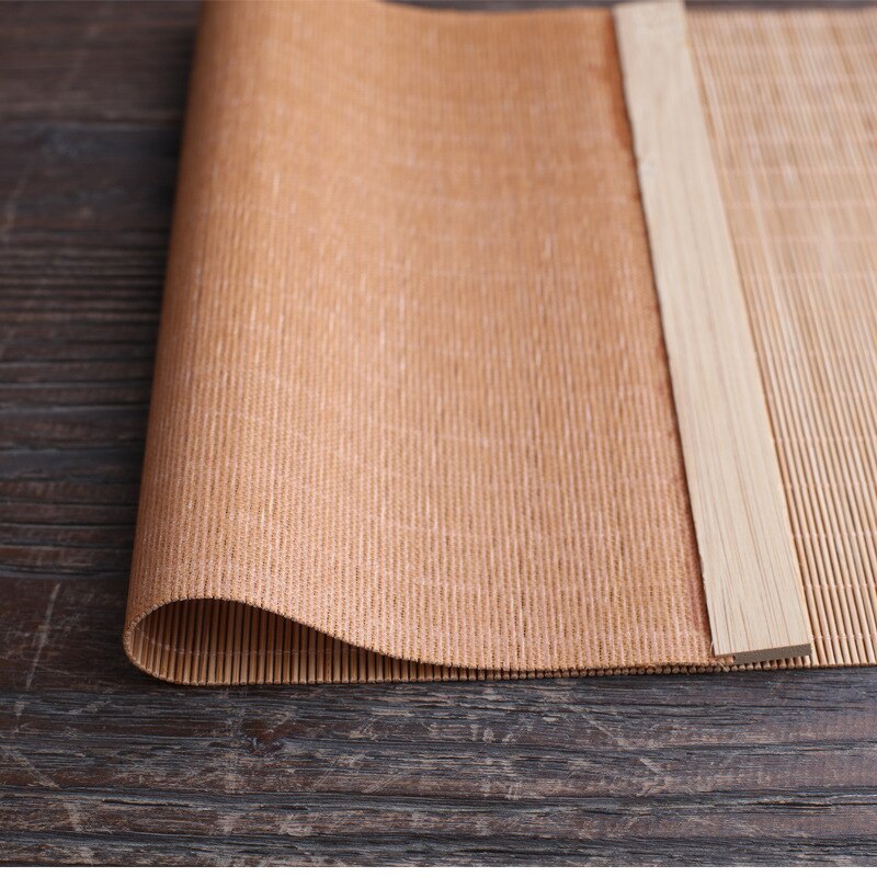 Naturlig bambus bordløber placemat te måtter bord placemat pad loft indretning hjem cafe restaurant dekoration  zm822