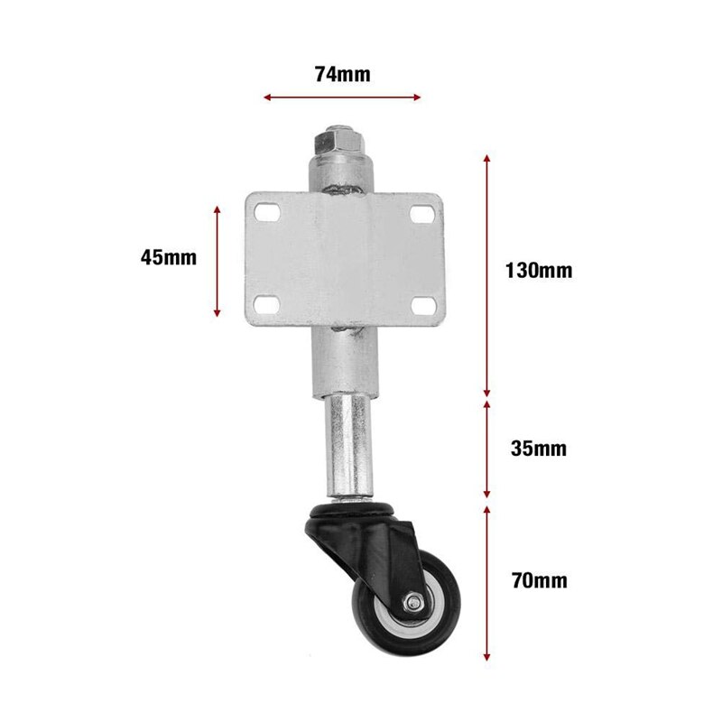 Gate Stem Wheel, 2 Inch Pu Spring Loaded Swivel Caster Heavy Duty 110 Lbs Load Capacity