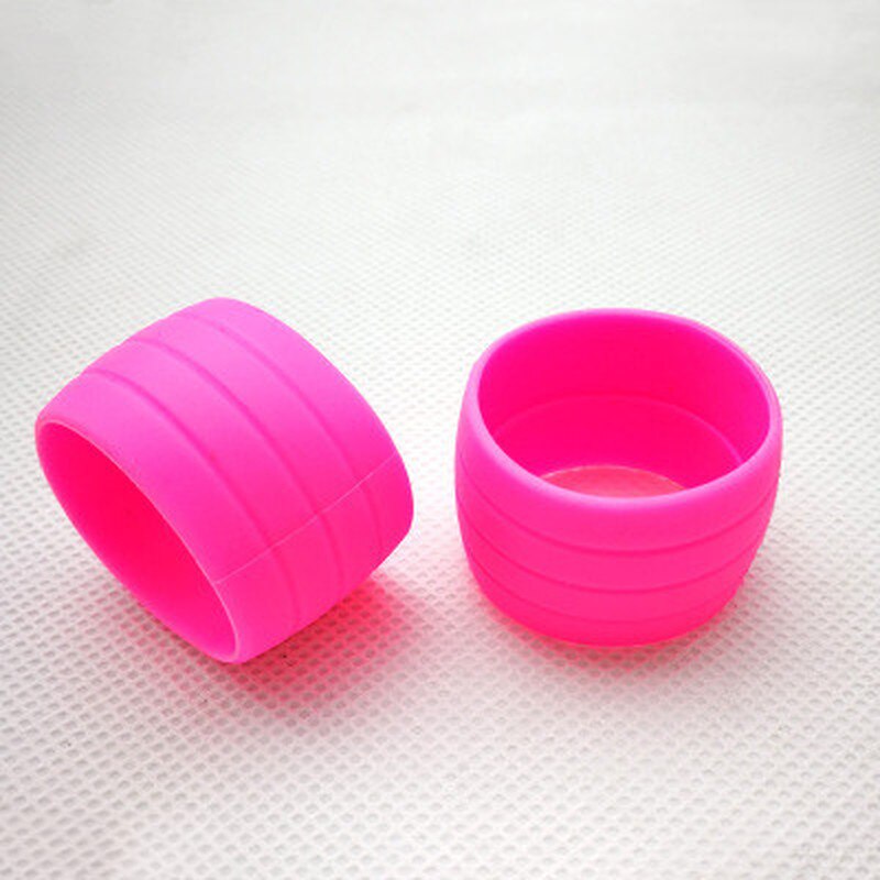 1 Paar Fahrrad Silikon Gummiband Befestigungs Ring Anti-Überspringen Stecker Wasserdichte Tragen Beständig BüGel Schleifen für Rennrad Bar Band: Rosa