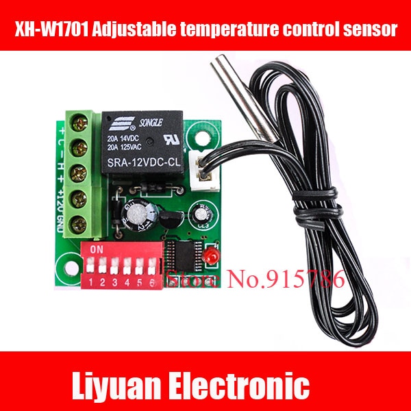 2pcs XH-W1701 Adjustable temperature control sensor / 12V high precision temperature controller / temperature switch