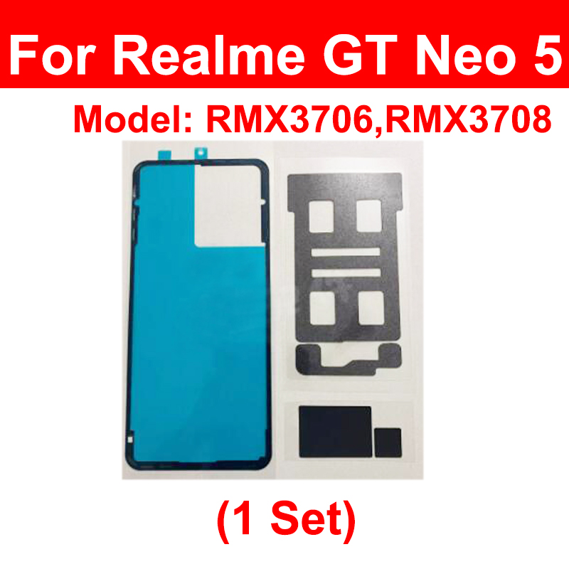 Full Set For Realme GT GT Neo 2 Neo 5 GT3 5G Back Frame Battery Cover Adhesive Camera Sticker Rear Housing Battery Cover Sticker: Sky Blue