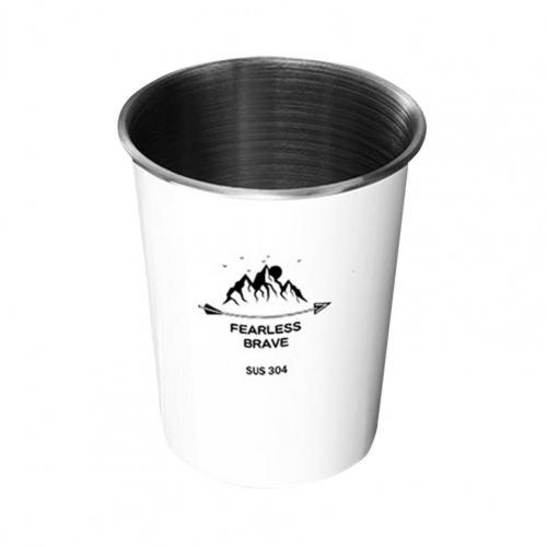 350/500ml Espresso Cups Stainless Steel Stackable Mug Coffee Cups Juice Beer Mug Water Cup Tumblers Coffee Mug Drinking Cup: White 500ml