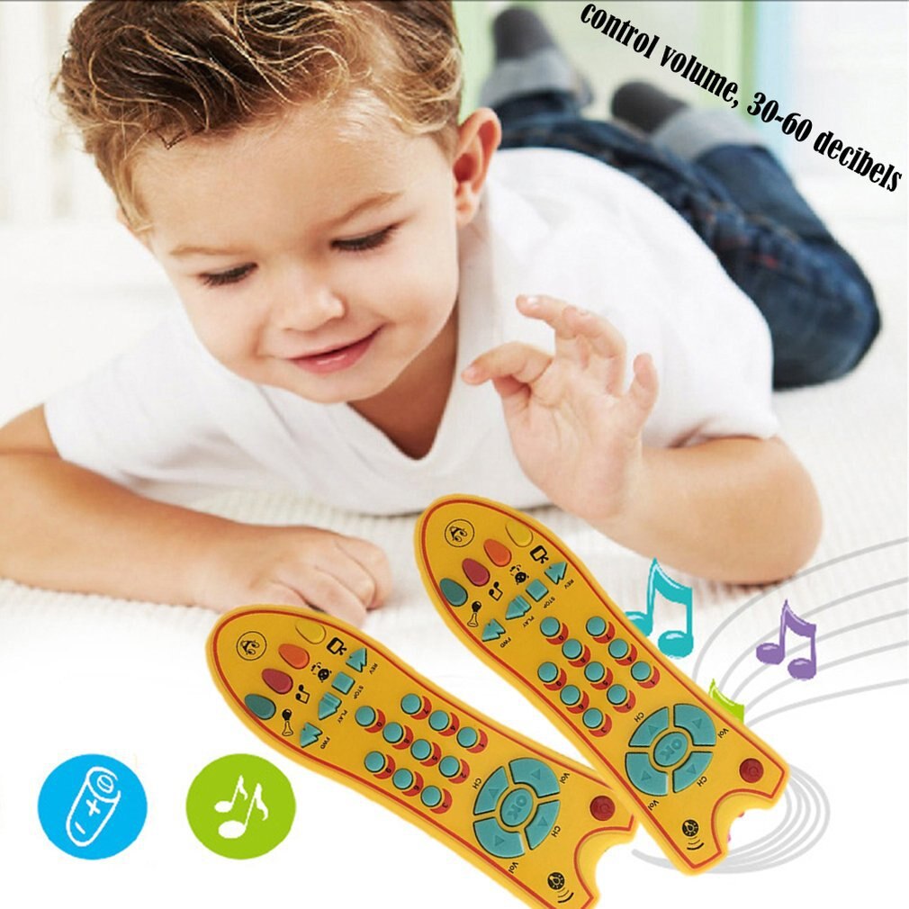 Baby Speelgoed Kleurrijke Muziek Mobiele Telefoon Tv Afstandsbediening Vroege Educatief Elektrische Nummers Remote Learning Machine Speelgoed