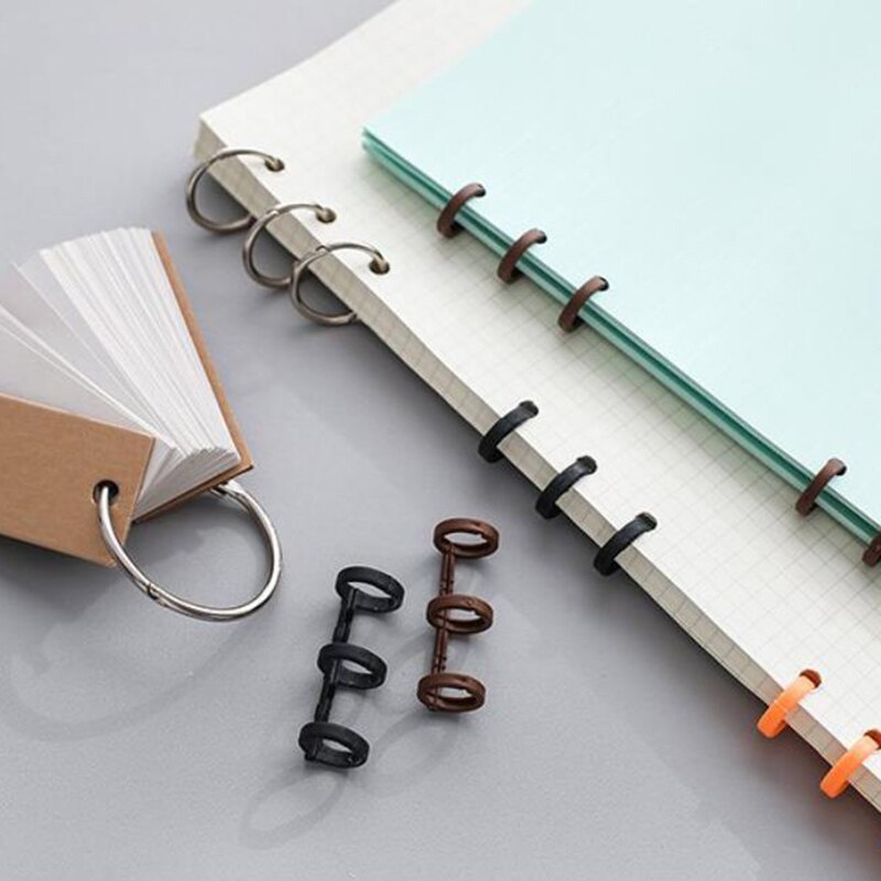 Metal Book Binders Loose Leaf 3 Ring Calendar Circle Binder For Scrapbooking Album Hinged Rings School Binding Paper Clip