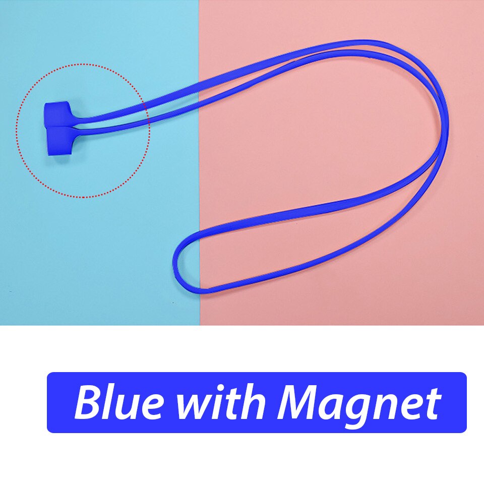Para a apple airpods pro anti-lost fone de ouvido cinta magnético earhook silicone string para airpods pro 2 ímã anti acessórios perdidos: blue with magnet