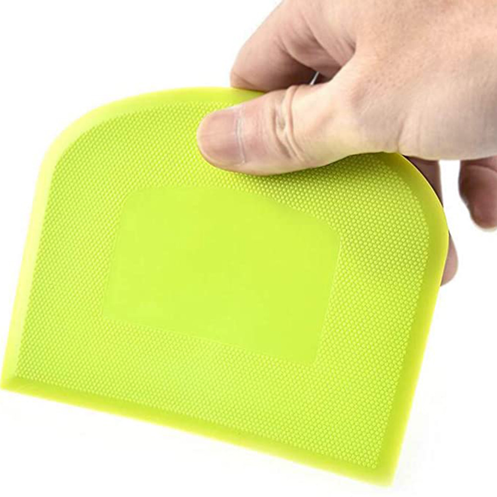 2 Pcs Dough Scraper Bowl Scraper Cutter Multipurpose for Bread Dough Cake Fondant TI99