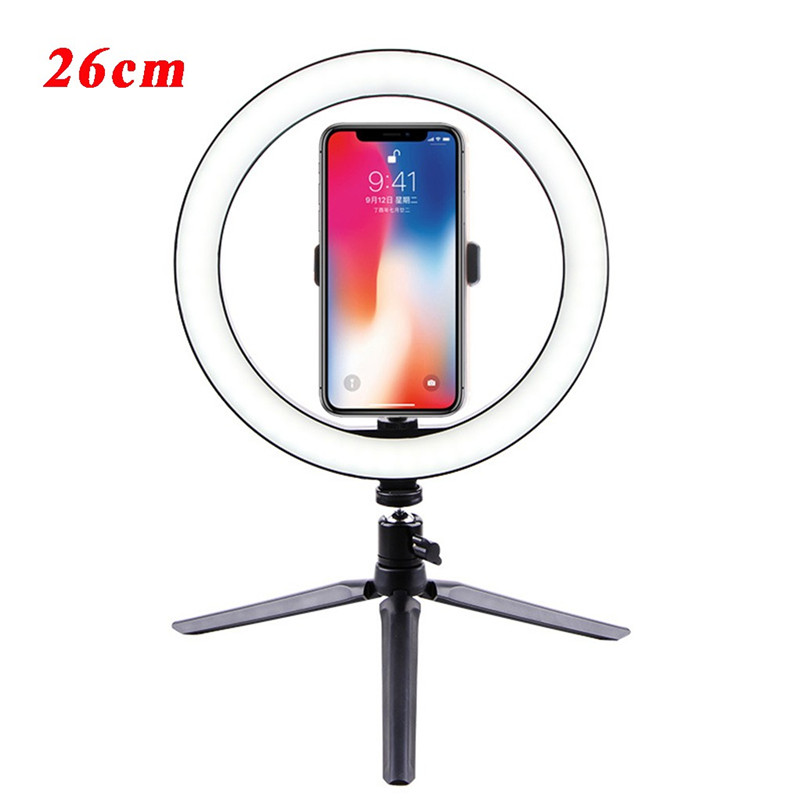 USB LED Selfie Ring Light Studio Photography Photo Ring Fill Light with Tripod for Smartphone Makeup