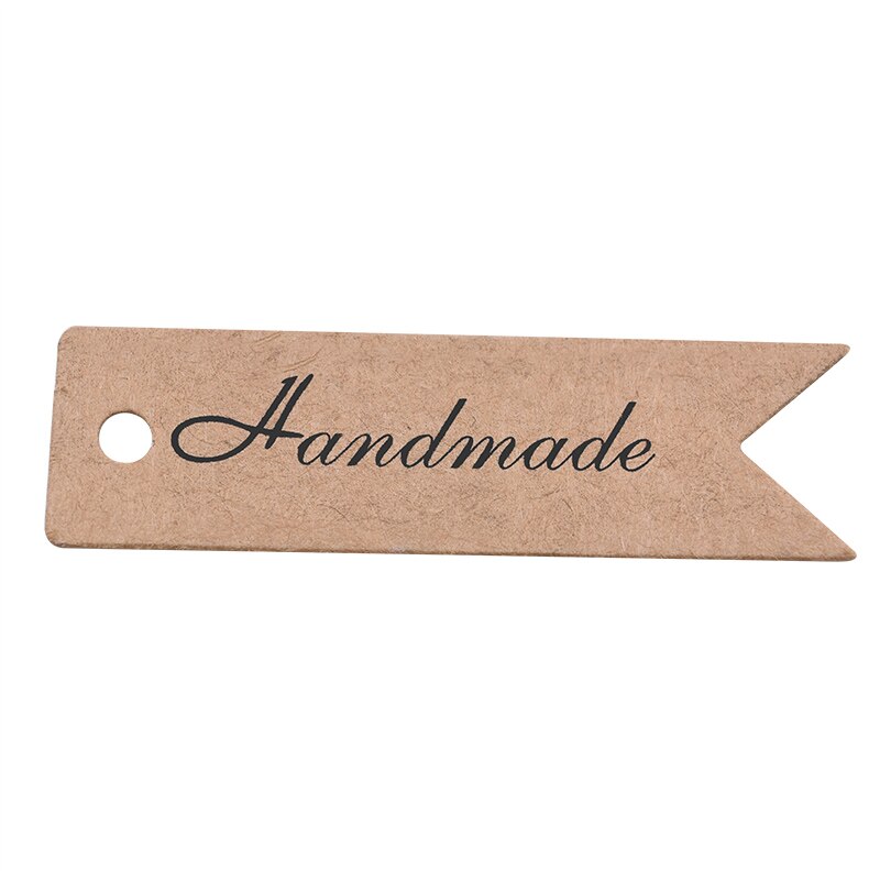 100 st/lot tack pappersetikett brun etikett kort för handgjorda bakprodukter tack runda taggar bröllopsfest dekoration: B02