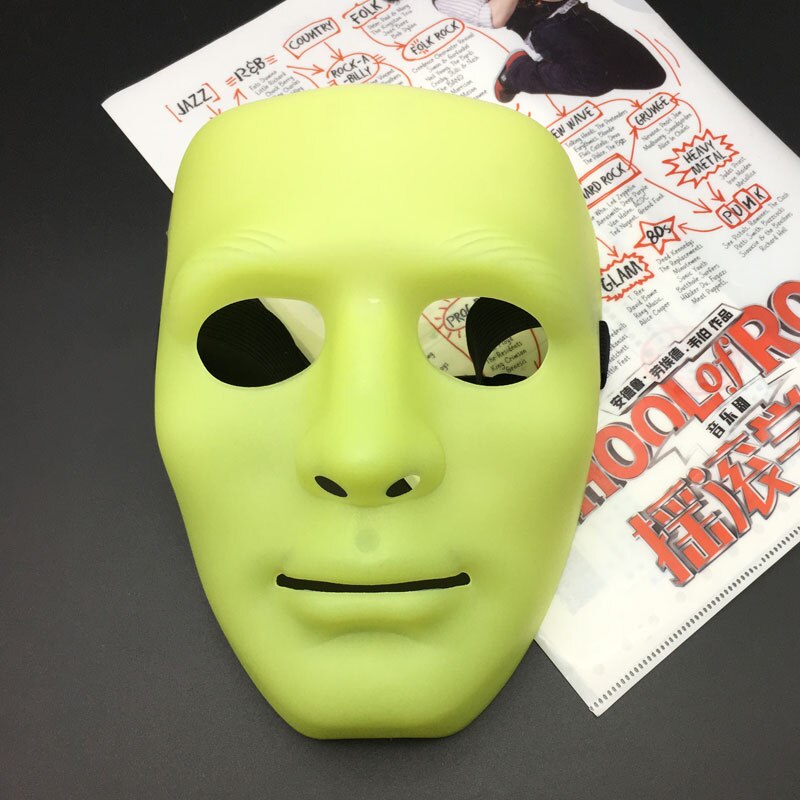 Masque facial blanc pour homme, accessoire de danse mécanique, style hip-hop épais, protection vibrato: Black
