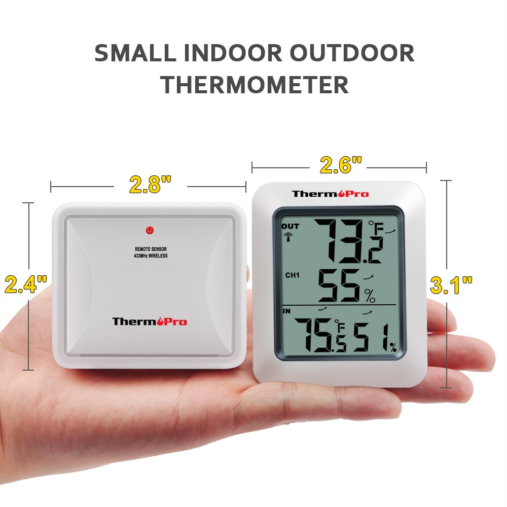 Thermopro tp60s 60m trådløst digitalt rumtermometer indendørs udendørs termometer fugtighedsmonitor vejrstation