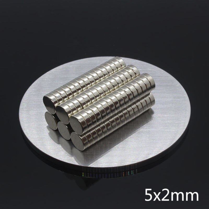 50Pcs 5*2Mm Ndfeb Neodymium Magneet Permanente Dunne Schijf N35 Super Sterke Krachtige Kleine Ronde Magnetische Magneten disc 5Mm X 2Mm
