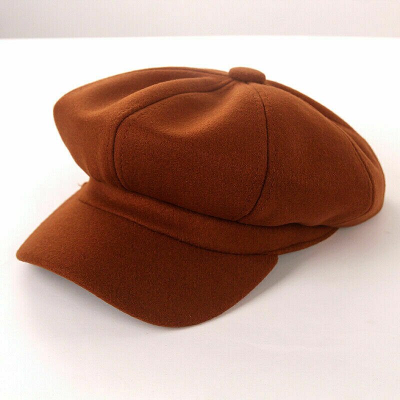Outono inverno octogonal chapéus moda lã boinas bonés feminino branco chapéus artista francês bonés de alta qualidade ao ar livre chapéu hat hat hat а hat: Caramel