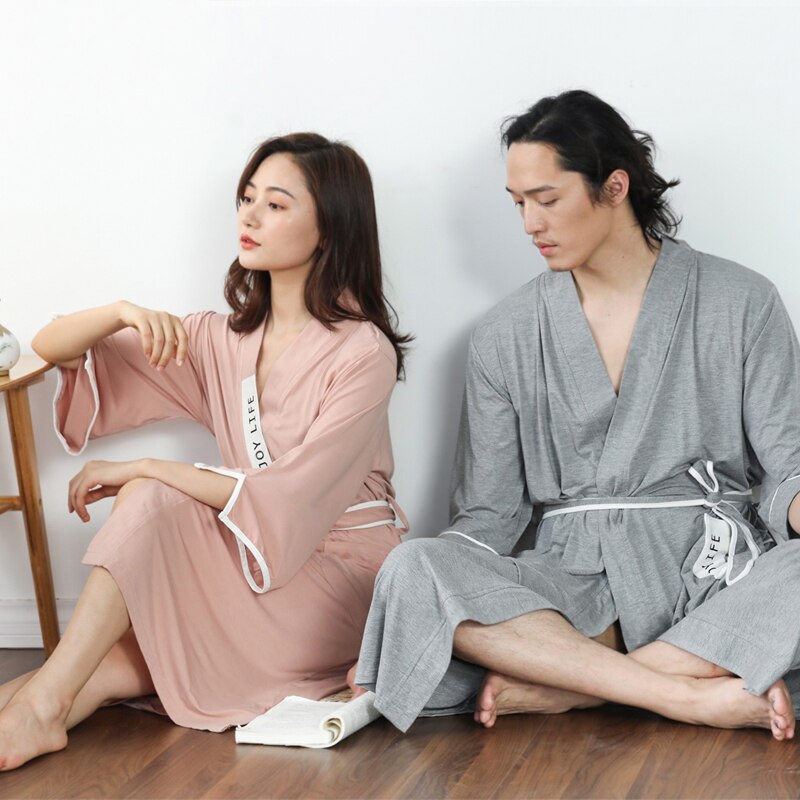 Albornoz de hombre, Kimono japonés, albornoz de fibra de bambú, Pijamas largos de novia, albornoces para damas de honor, bata suave, ropa de dormir