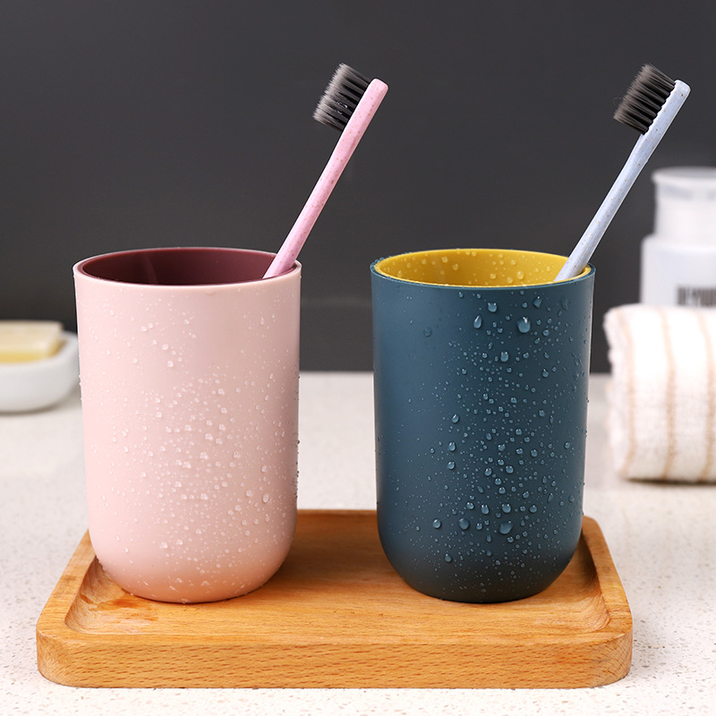 Wash Cups Toothbrush Cup Box Multifunction Tooth Mug PP Wheat Washing Tooth Cup Brush Holder Home Bathroom Accessories