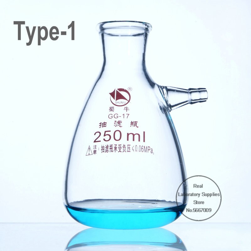 1 Stuk 125Ml 250Ml 500Ml 1000Ml Laboratorium Glas Filtratie Zuig Kolf, borosilicate Filter Fles Voor Lab Experiment